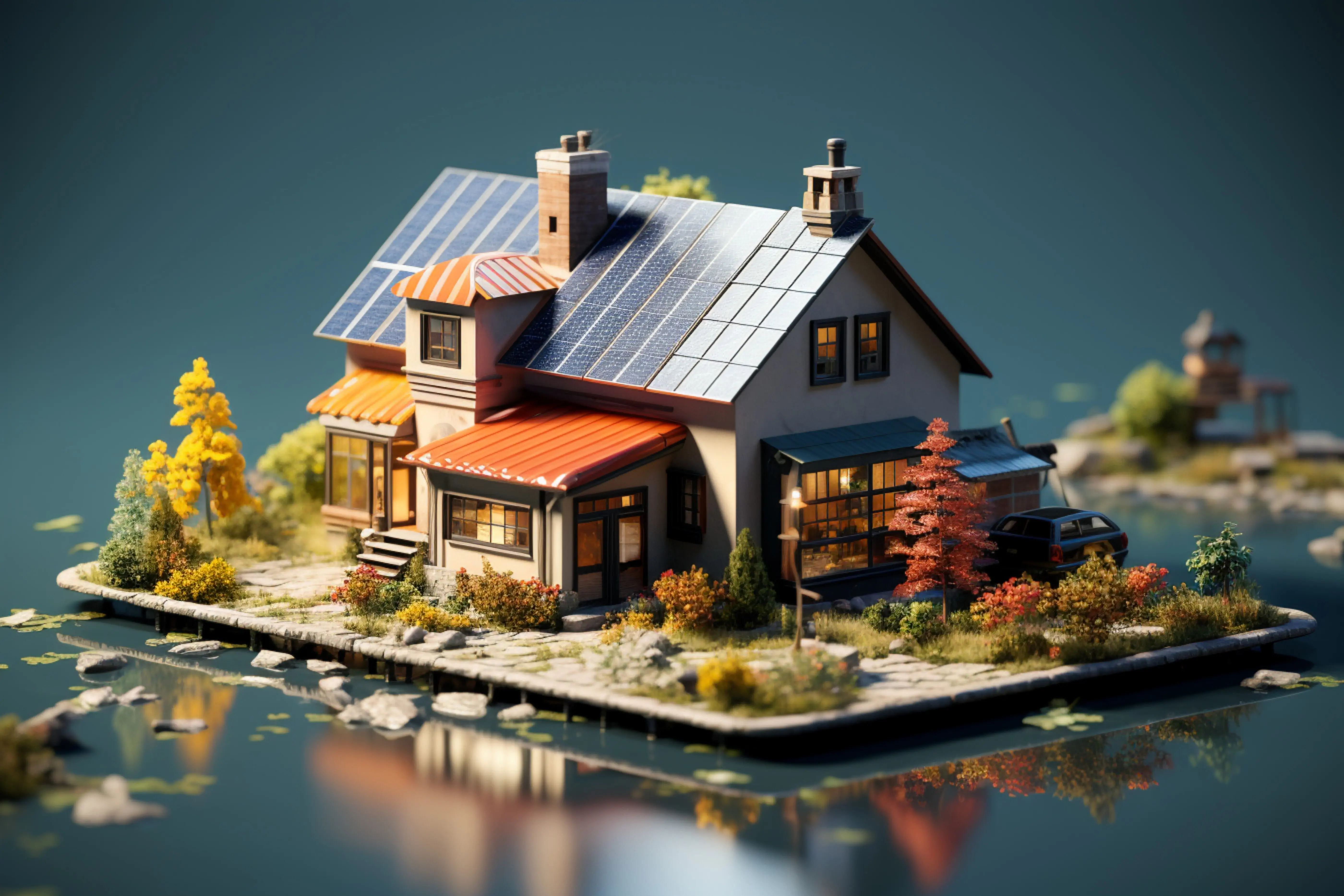 Immobilienkonzept mit Hauskäufern und -verkäufern, Gebäuden und der Suche nach Hausmodellen.