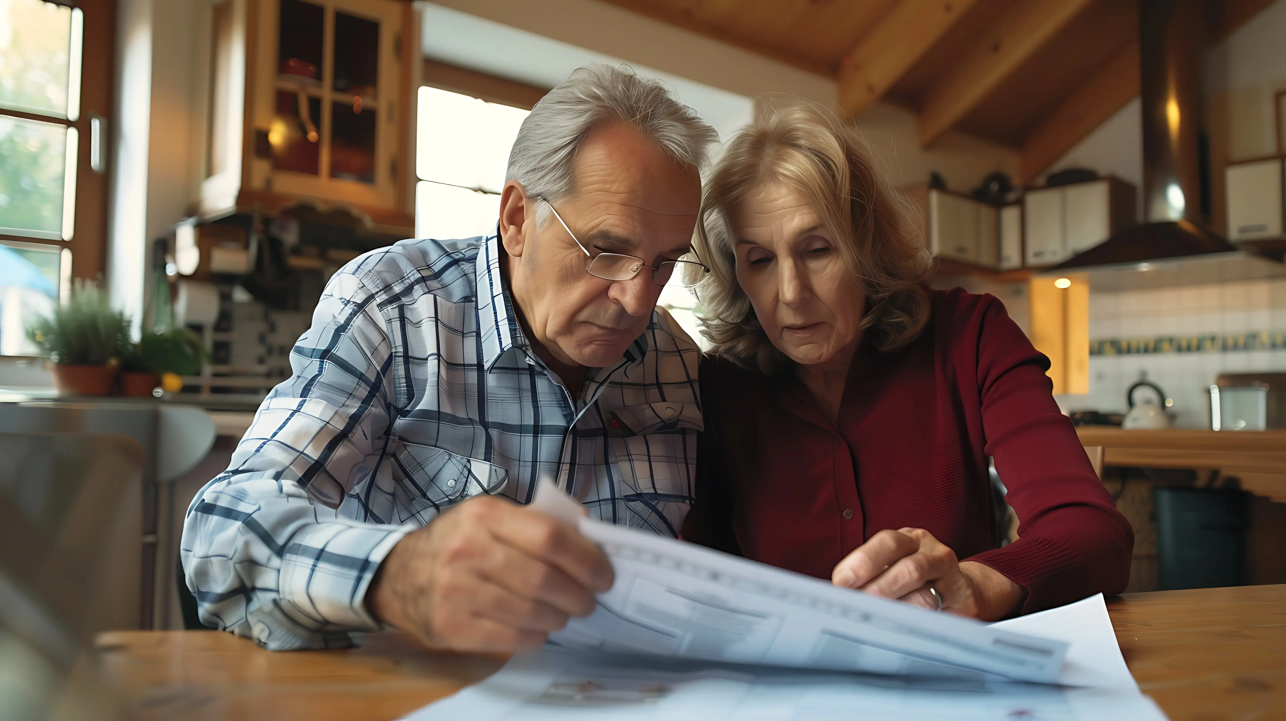 Ein Mann und eine Frau schauen auf ein Blatt Papier, auf dem „the word“ steht.